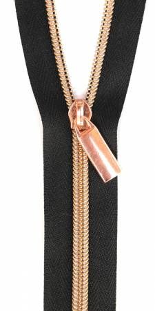 #5 Black Tape and Rose Gold Coil (3yds, 9 pulls)