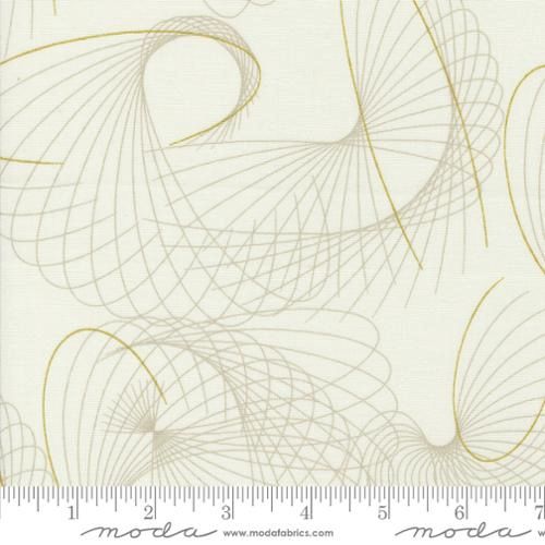 Shimmer Metallic Ivory Geometric