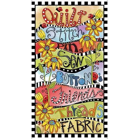 Whimsical Quilter Panel (25&quot; x 42&quot;)