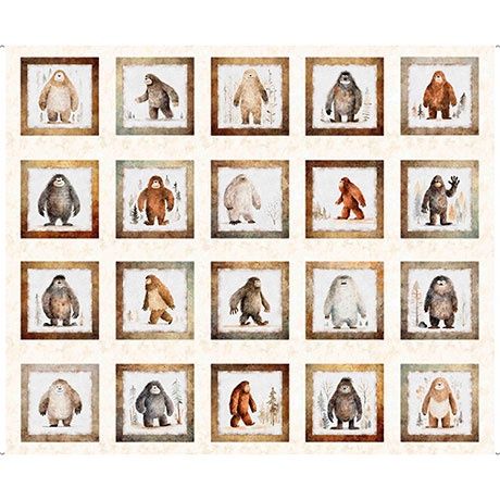 Bigfoot Picture Patches Cream 36&quot; x 42&quot;