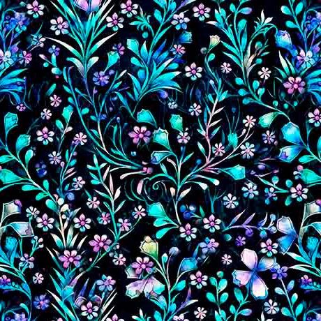 Fantasia Black Floral Vine