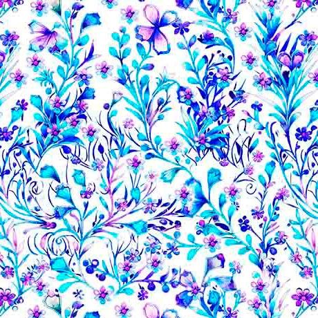 Fantasia White Floral Vine
