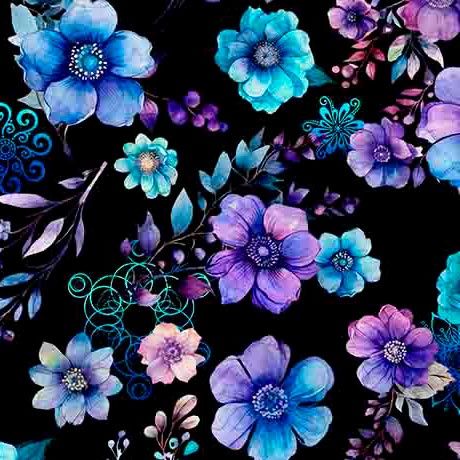 Fantasia Black Floral Toss