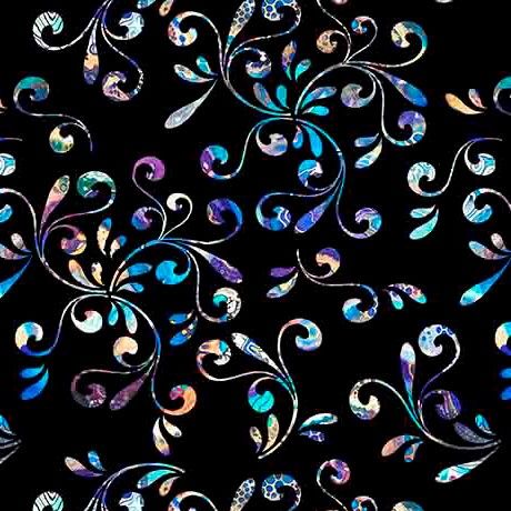 Fantasia Black Floral Swirl