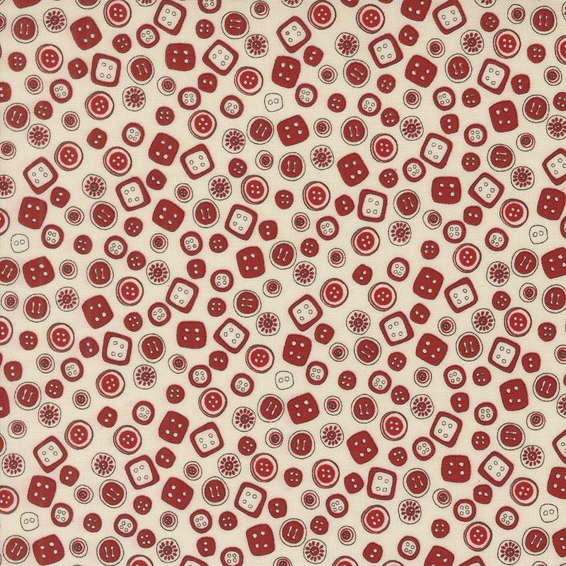 Threads Porcelain Red Novelty Buttons