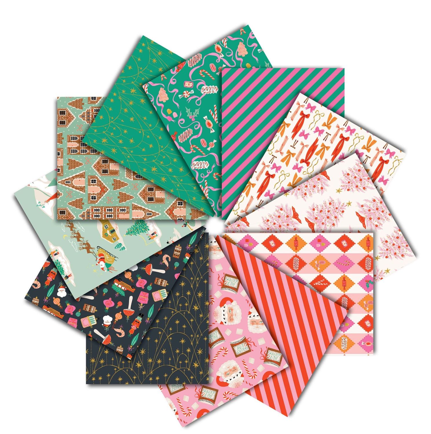 Holly Jolly Fat Qtr Stack 12 pcs