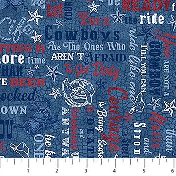 Cowboy Blues Blue Multi Words