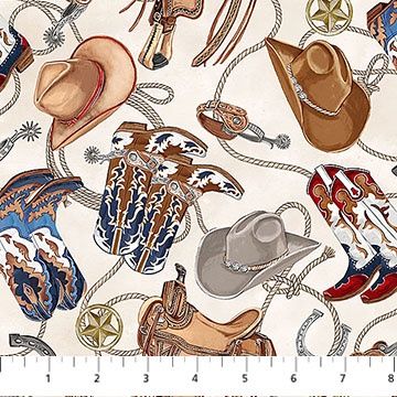 Cowboy Blues Cream Multi Boots