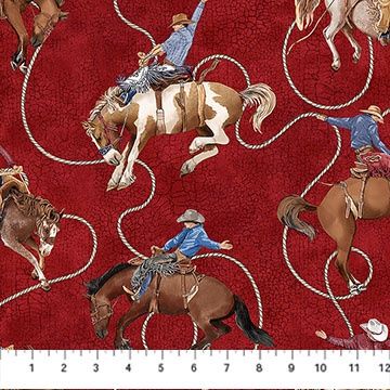 Cowboy Blues Red Multi Cowboys