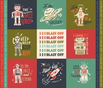 321 Blast Off Panel Multi  (36&quot; x 42&quot;)