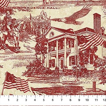 America 250 Toile Red Beige