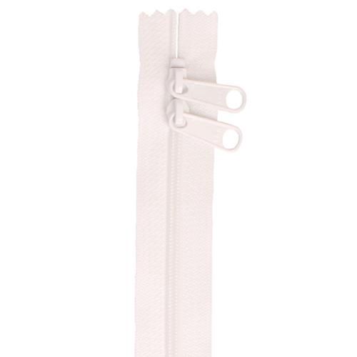 30" White Double Slide Handbag Zipper