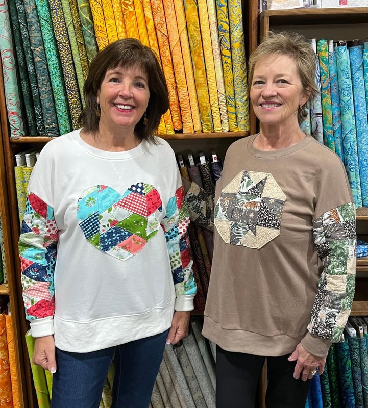 Sweatshirt Hack with Quilted Sleves Class:  Sunday. Feb. 8th:  1:00pm - 5:00pm