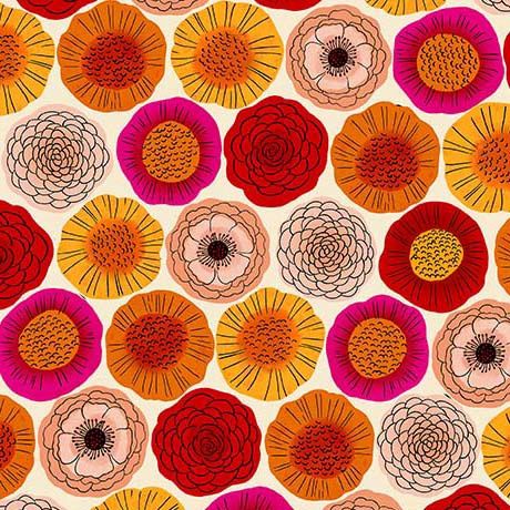 Blooms of Joy Contemporary Packed Floral Cream