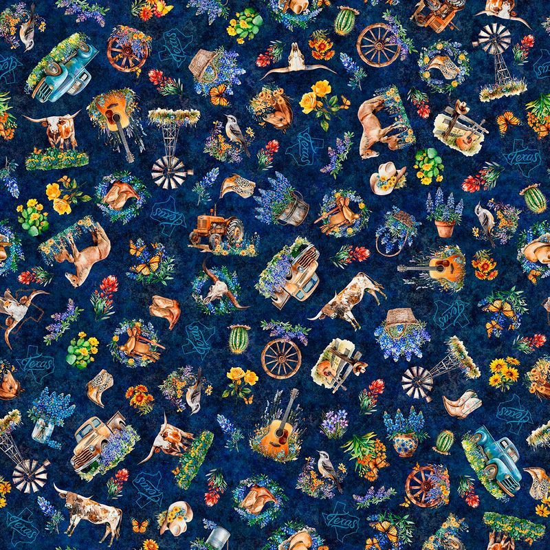 2026 All Texas Shop Hop Vignettes Toss Navy