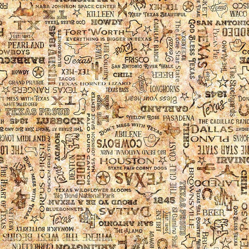 2026 All Texas Shop Hop Texas Text Tan