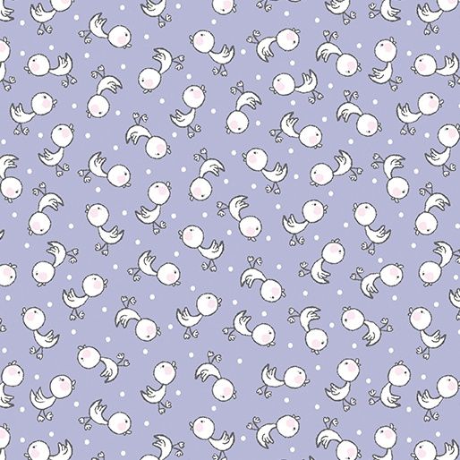 Flannel Doodle Baby Ducky Love Purple