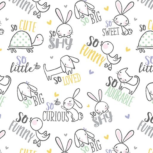 Flannel Doodle Baby Dream Big Toss White