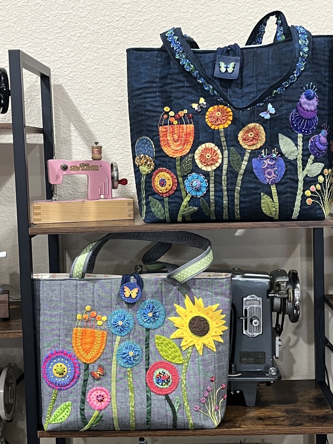 Slow Stitch Flower Tote Construction Class:  Friday, 6/19 - 10:00am - 3:00pm