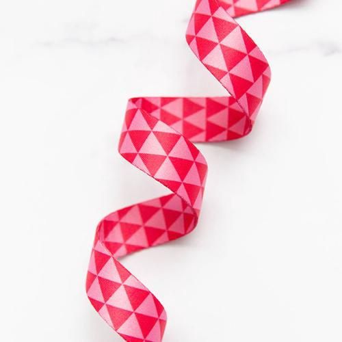 1" Triangle Webbing Rhubarb