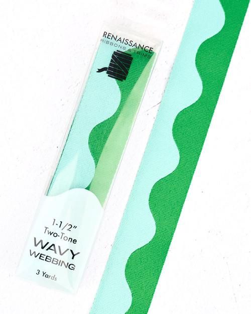 1-1/2" Wavy Webbing Ocean Wave (3yds)