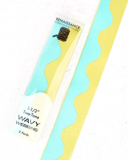 1-1/2" Wavy Webbing Lime Splash (3yds)