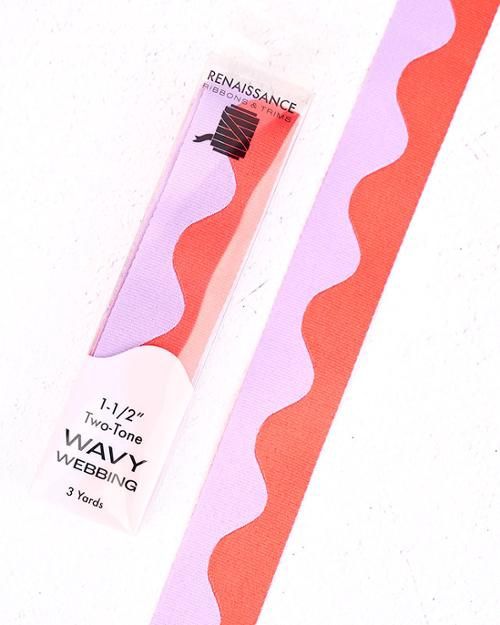 1-1/2" Wavy Webbing Lavender Citrus (3yds)
