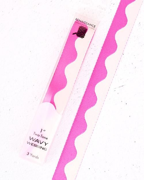 1" Wavy Webbing Acid Pink (3yds)