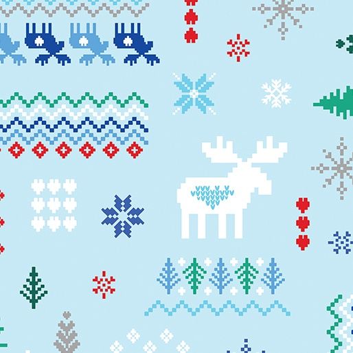 Flannel Winter Wonders Knit Light Blue