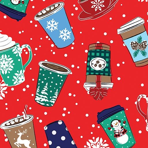 Flannel Winter Wonders Hot Cocoa Red
