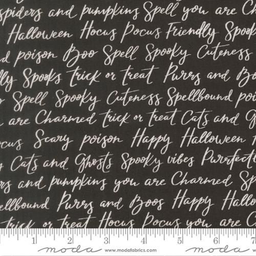 Purrs and Boos Happy Halloween Text Black Cat