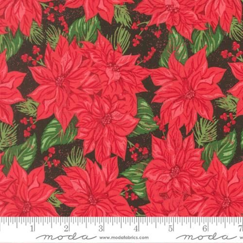 Holiday Cheer Vintage Poinsettia Midnight