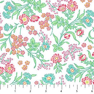 Quilting In Bloom Floral Trail White