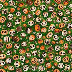 A Haunting We Will Go Skull &amp; Pumpkin Toss Green