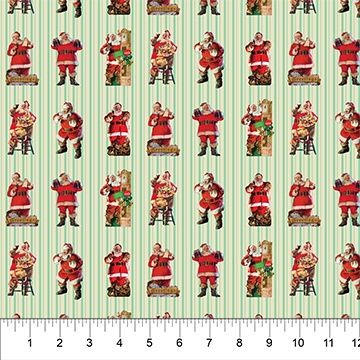 Coca Cola Santa Santa Stripes Green