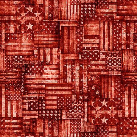 American Country Flag Patchwork Red