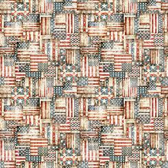 American Country Flag Patchwork Cream