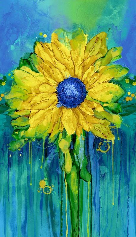 Provence Watercolor Sunflower Panel 24" x 42"
