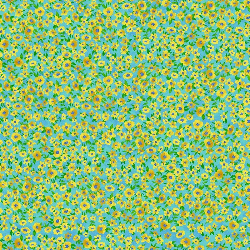 Provence Tiny Sunflowers Blue