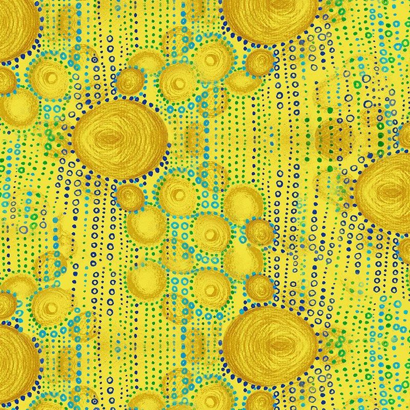 Provence Abstract Circles and Dots Yellow