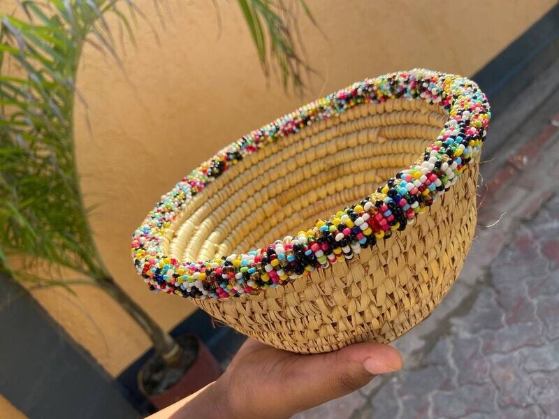 Basket with beads