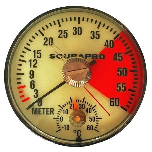 Scubapro Analog Tiefenmesser und Temperaturanzeige nur Kapsel 60 Meter