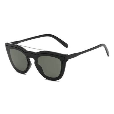 AIEA | Unisex Fashion Brow-Bar Single Flat Lens Round Sunglasses Circle