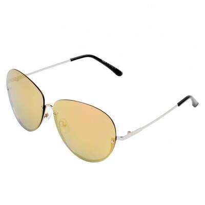 Gruiles - Half Frame Oversize Rimless Fashion Tinted Aviator Sunglasses