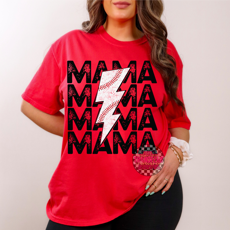 MAMA BASEBALL LIGHTENING BOLT
