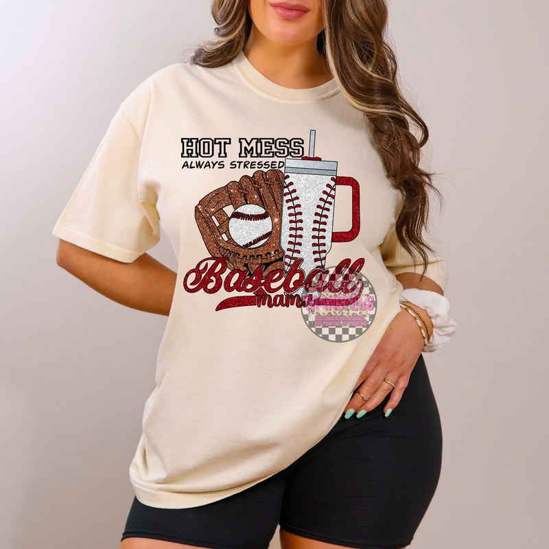 HOT MESS BASEBALL MOM