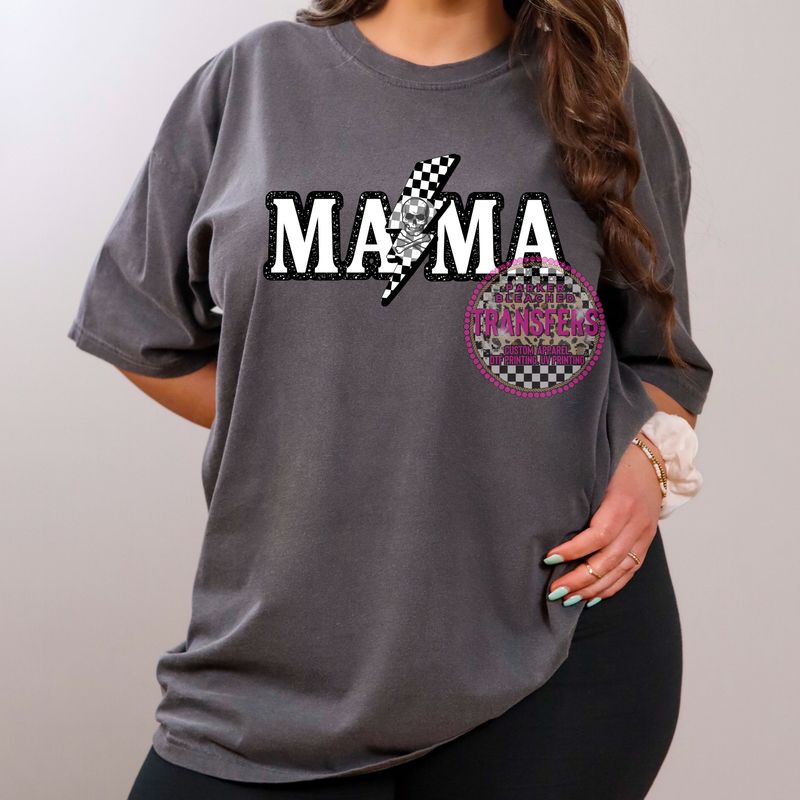 MAMA SKULL LIGHTENING BOLT