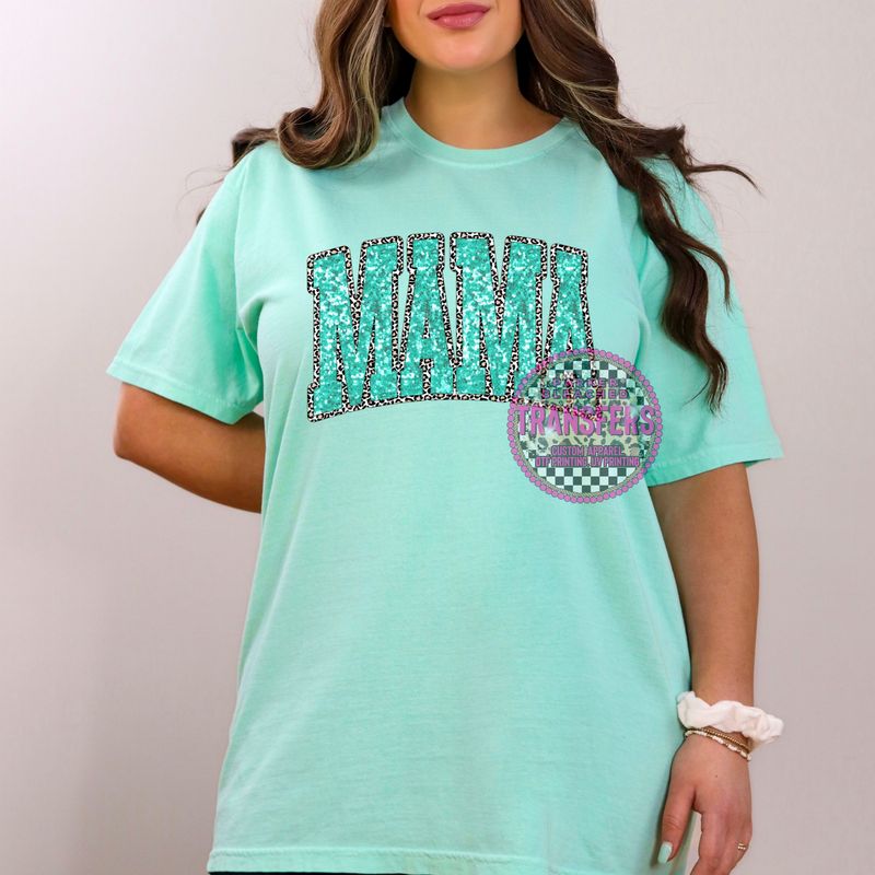 TEAL GLITTER MAMA