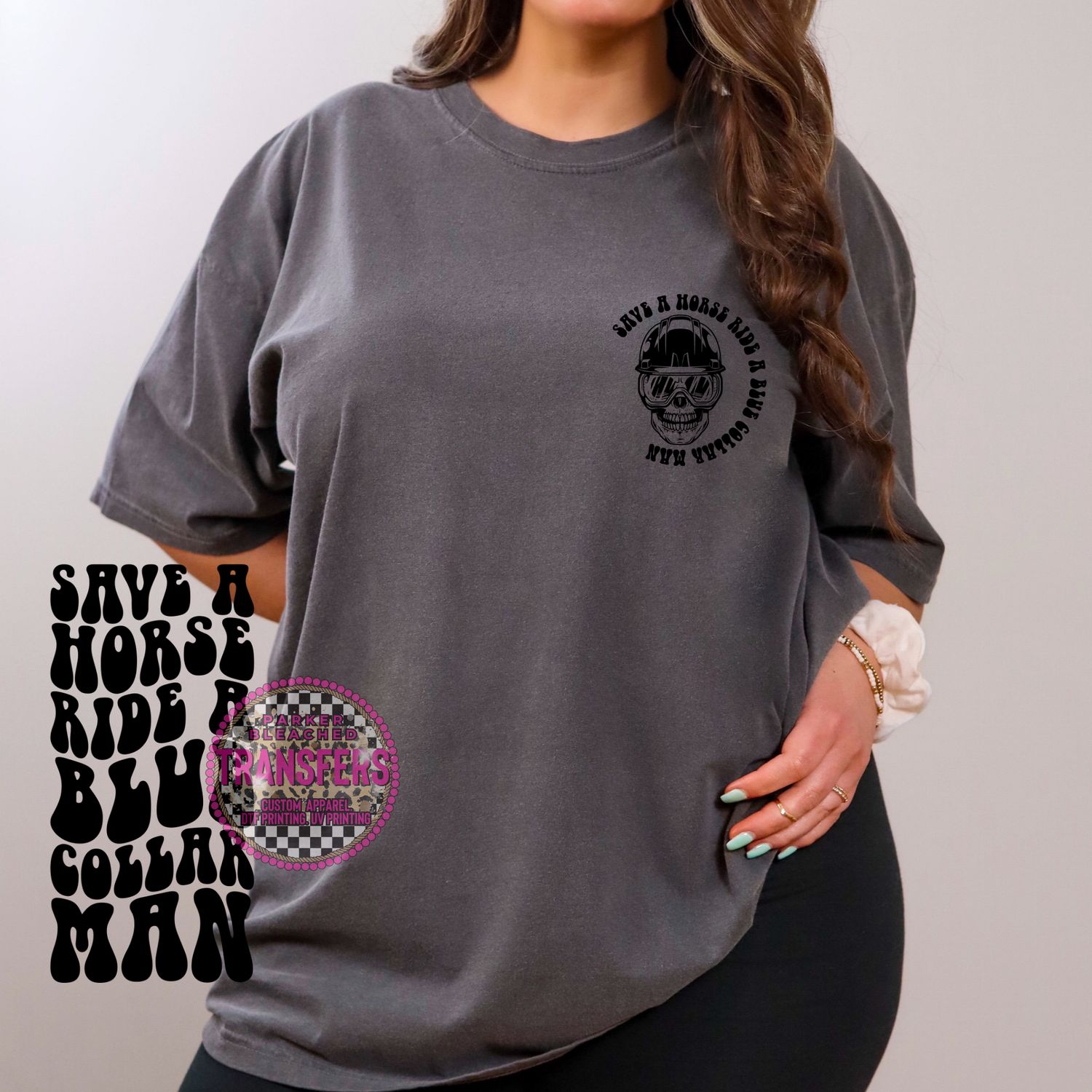 SAVE A HORSE BLUE COLLAR WITH POCKET