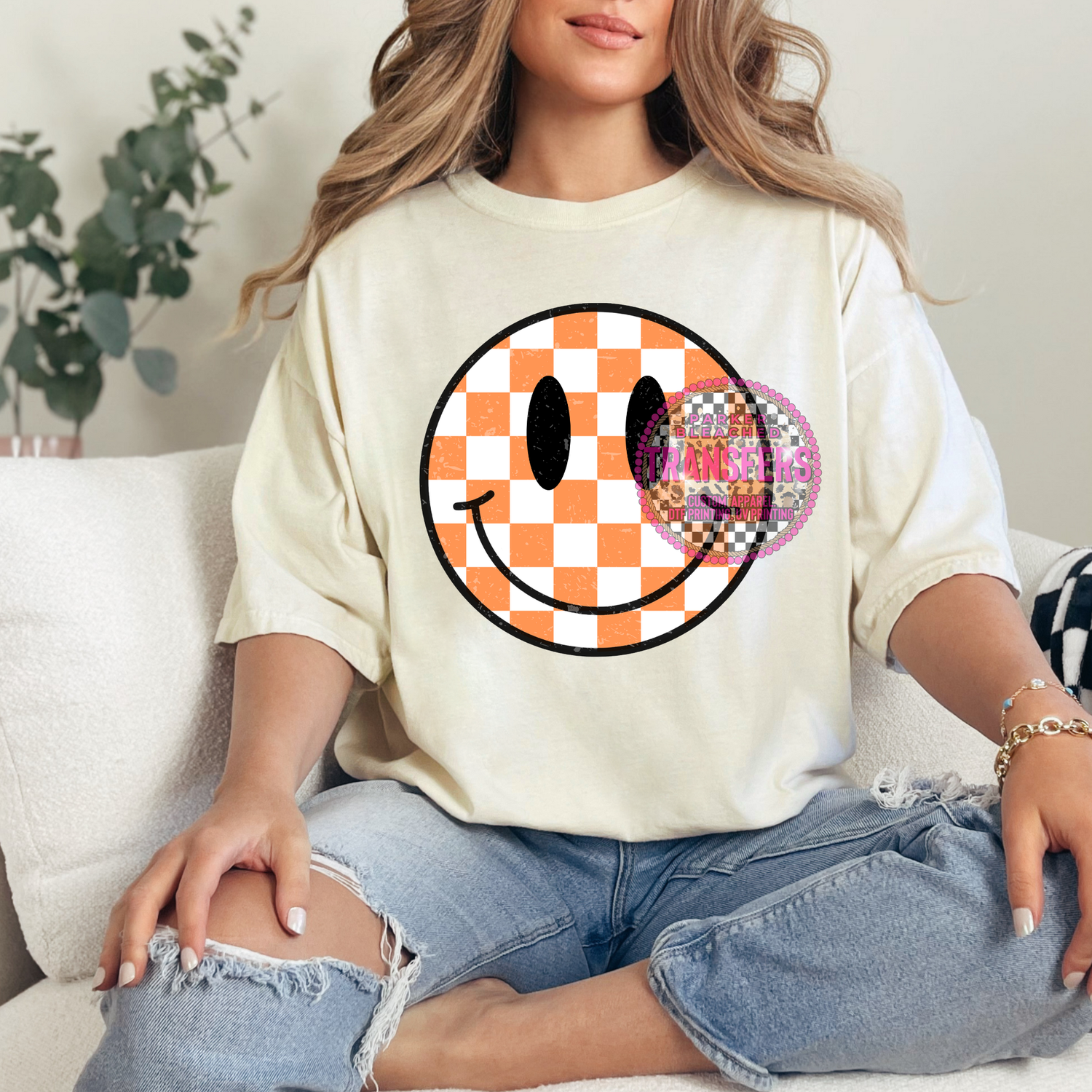 ORANGE CHECKERED SMILEY